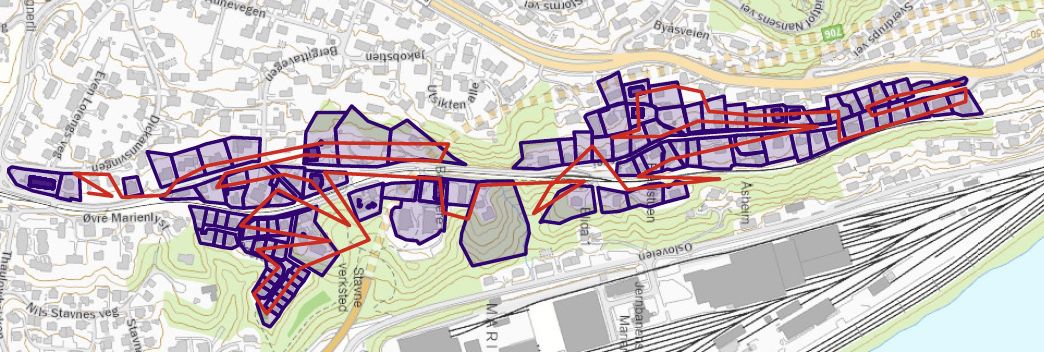 Berørte eiendommer som vil kunne merke ombyggingen på på Byåsen.