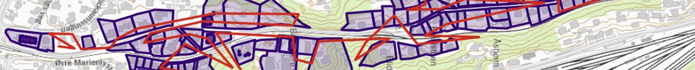 Kart over område i Byåsen