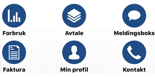 6 ikoner fra kundeapp